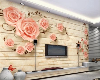 Европейские мраморные рельефы розы телевизор диван фон обои для стен 3d фрески бумажные обои для домашнего декора beibehang