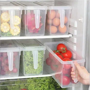 Контейнеры для хранения продуктов в холодильнике Контейнеры для еды с крышкой для кухни Шкаф для холодильника Морозильная камера Ящик для хранения Органайзер