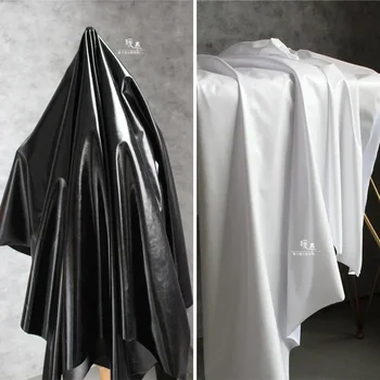 Черно-белая эластичная ткань с зеркальным покрытием для DIY Swing, креативное сценическое представление, дизайнер костюмов, модные ткани, ткани